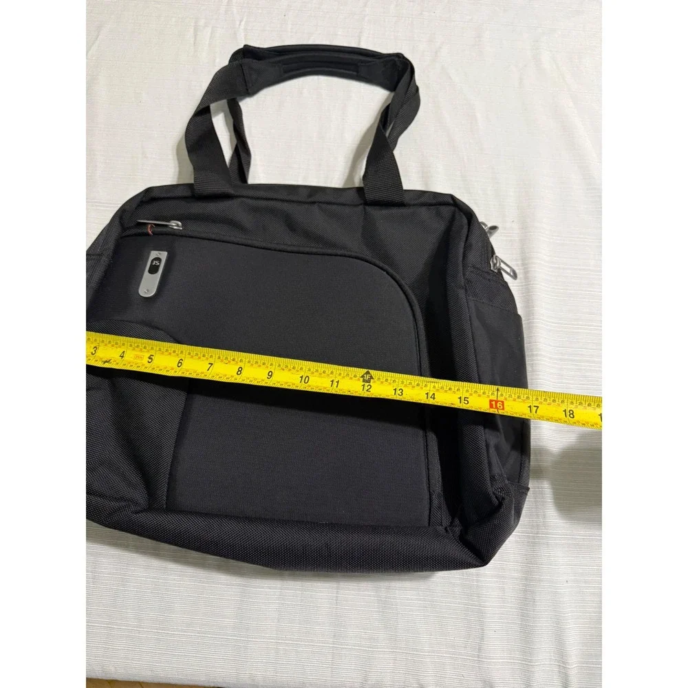 JanSport Black Nylon Laptop Messenger Bag Tote Briefcase Multi-Pocket